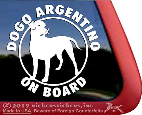 דוגו ארגנטינו על הסיפון | Nickerstickers® ויניל דוגו ארגנטינו כלב מדבקות חלונות